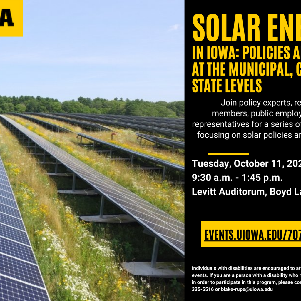 Solar Energy in Iowa: Policies and Practices at the Municipal, County, and State Levels promotional image